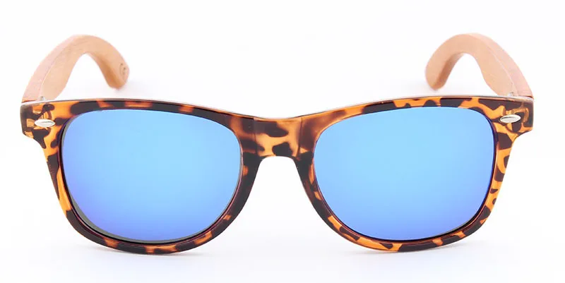 Очки солнцезащитные унисекс в пластиковой оправе Бамбуковая коробка зеркальные