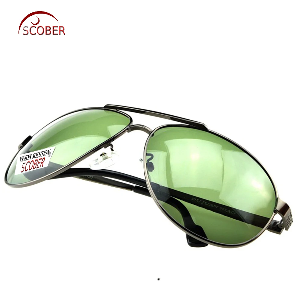 

= SCOBER = Custom Made NEARSIGHTED MINUS PRESCRIPTION Large Full Rim Driving Pilot men Designer Polarized sunglasses -1 to -6