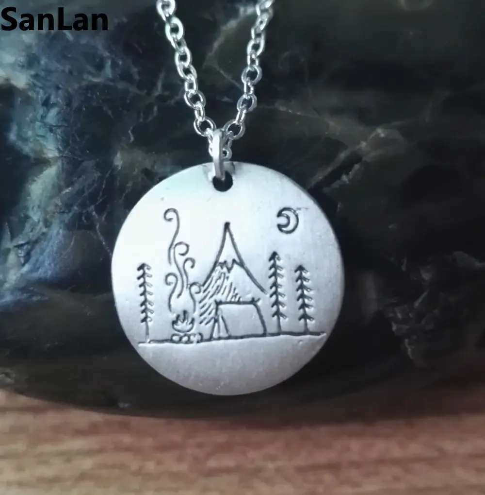 Ожерелье с подвеской для кемпинга SanLan красивое ожерелье изображением гор