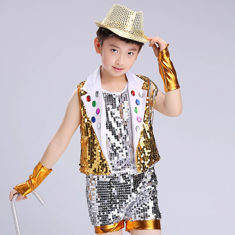 Костюм для мальчиков с блестками танцев в стиле джаз и хип-хоп |