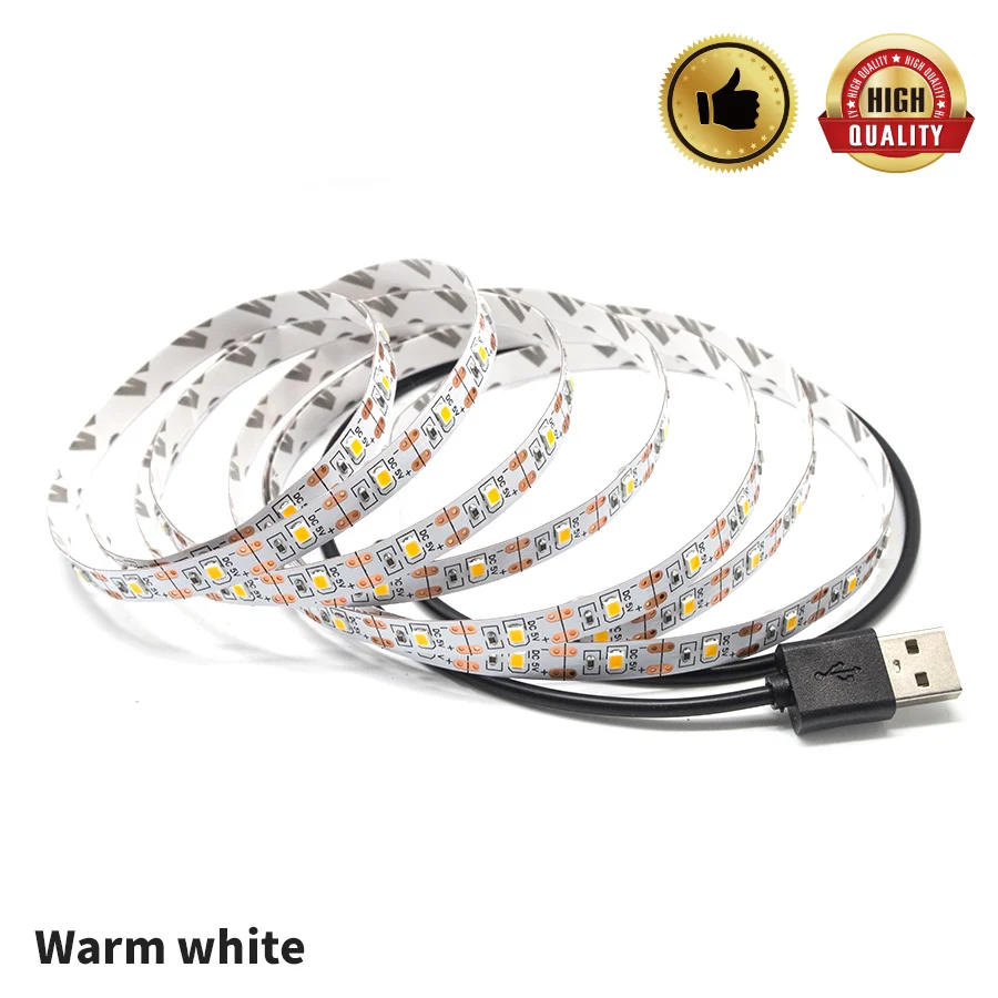Светодиодная лента USB DIY для декорации ТВ фона SMD 2835 DC 5V Гибкая RGB неоновая 0 5 м 1 2 3