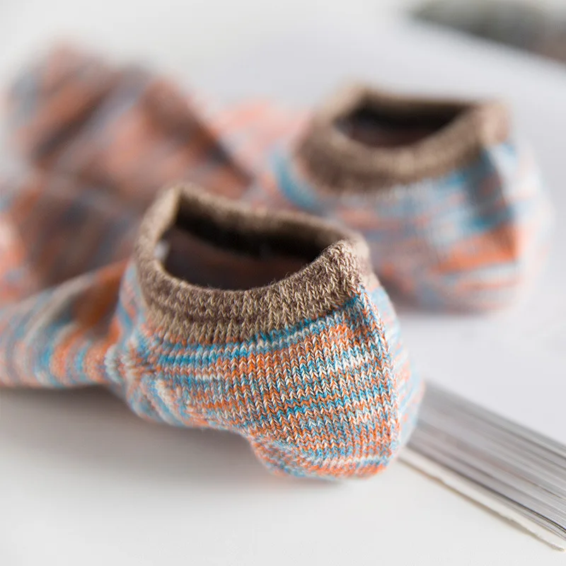 Новые мужские Хлопчатобумажные Носки Мода Полосы Мелкая Рот Низкой Помощи