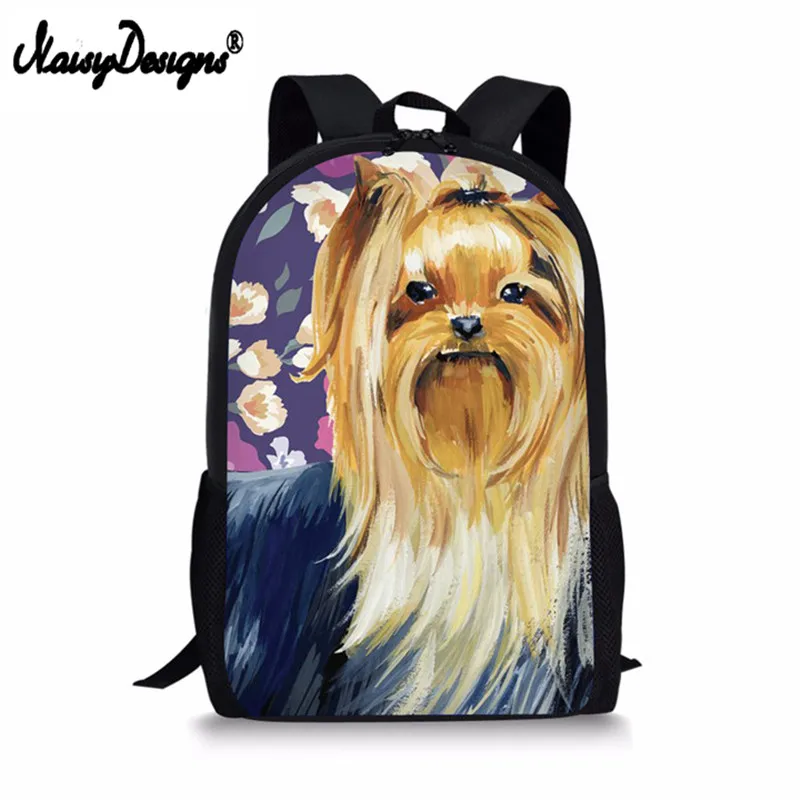 Школьные ранцы 3D с цветочным принтом Yorkie классный рюкзак для девочек-подростков