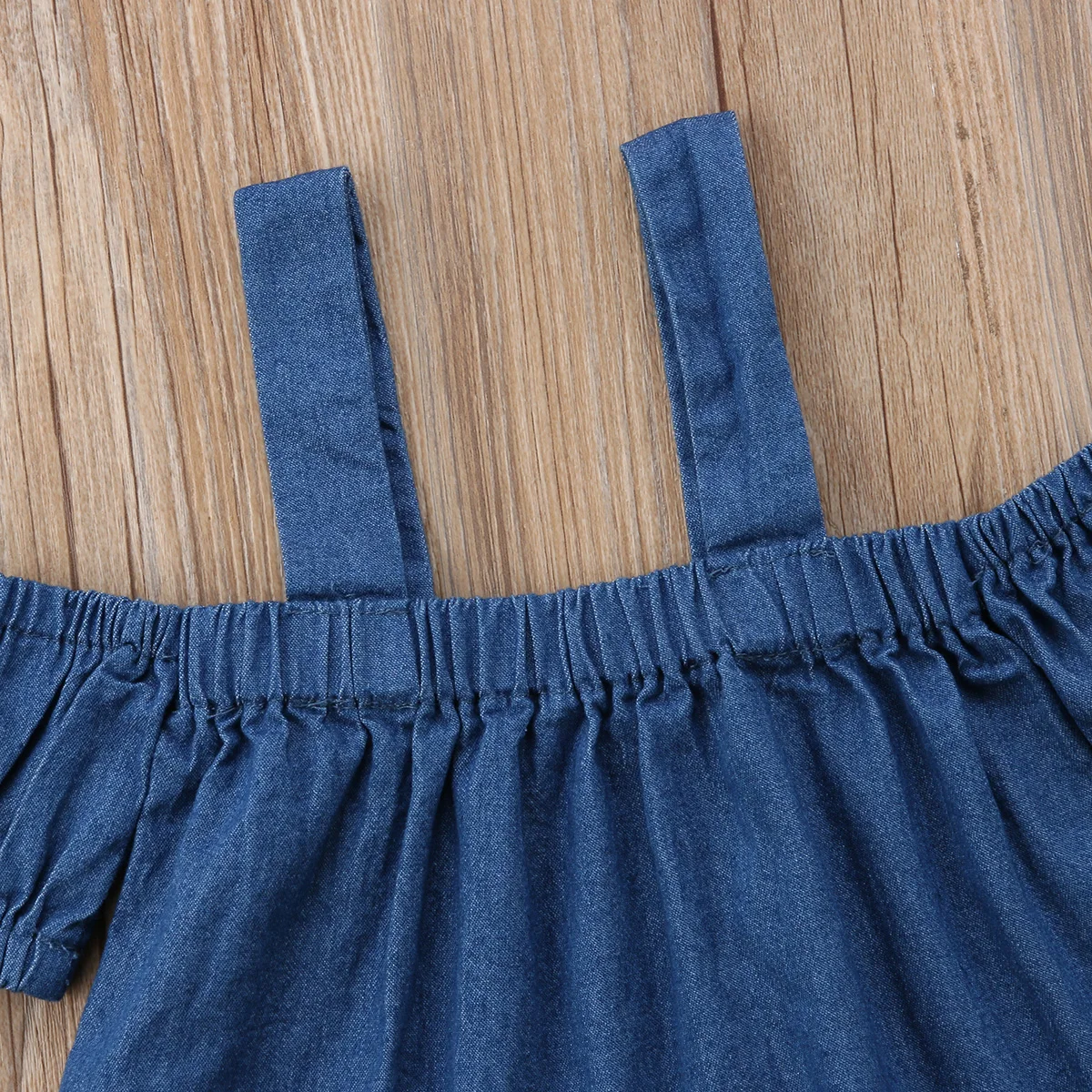 Toddler Baby Kids Girls Off Shoulder Strap Denim Tops Blouse Shirt T-Shirts | Детская одежда и обувь