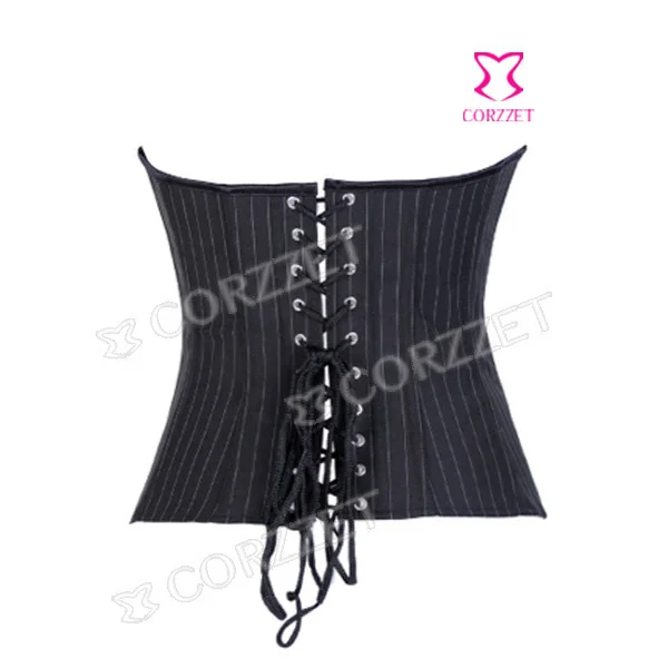 Корсет-бюстье и корсет для досуга на молнии бурлеск из ткани в тонкую полоску |