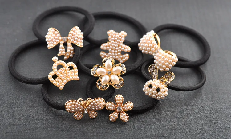 Женские резинки для волос с бантиком и сердечком милые корейские жемчужинами из