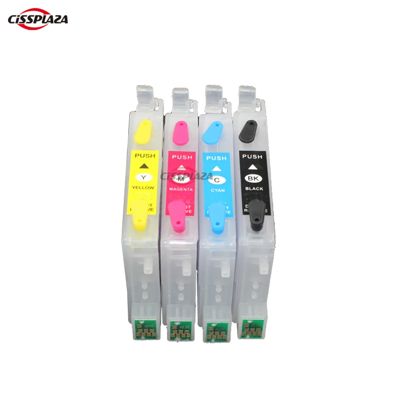 

CISSPLAZA compatible For epson Stylus Photo R250 RX430 RX530 refillable ink Cartridge with ARC chips T0561/T0562/T0563/T0564