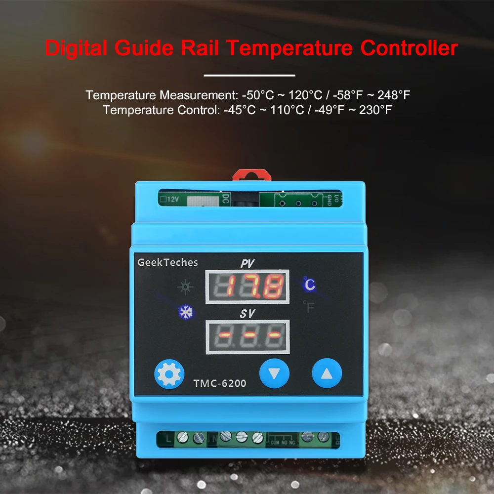 Цифровой направляющий рельс переменного тока 100 240 В односторонний регулятор