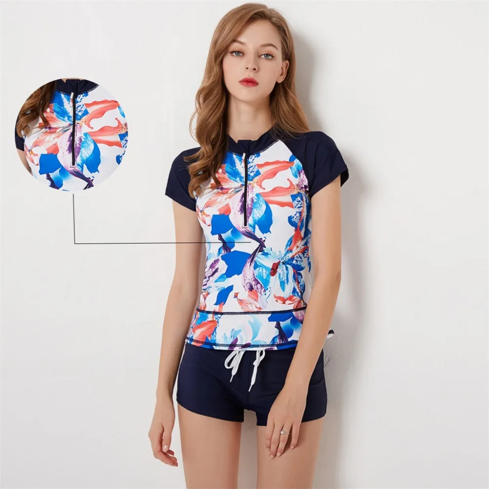 Женский комплект из 2 предметов короткий топ с цветочным принтом и шорты