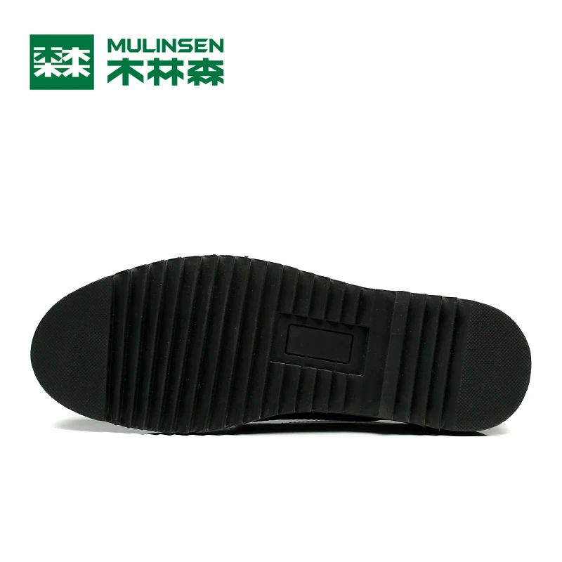 MULINSEN 100% Genuine Leather Upper Rubber Sole Men's Leisure Shoes Fashion Carving Decorated Spring Autumn Casual 260088 | Обувь