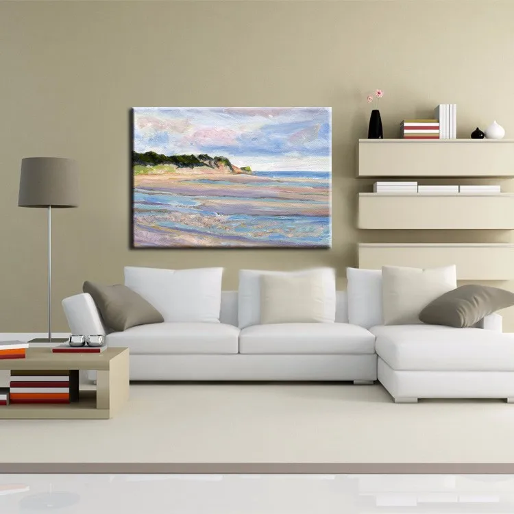 

Handpainted Oil Painting High Quality Abstract Beach Landscape On Canvas For Living Room Decoration Free Shipping