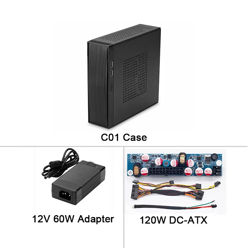Case with 60W RGEEK Mini-ITX корпус HTPC корпус USB2.0 3,5 ''HDD SECC 0,8 мм Mini ITX корпус HTPC Настольный компьютер чехлы - Цвет: Case with 60W