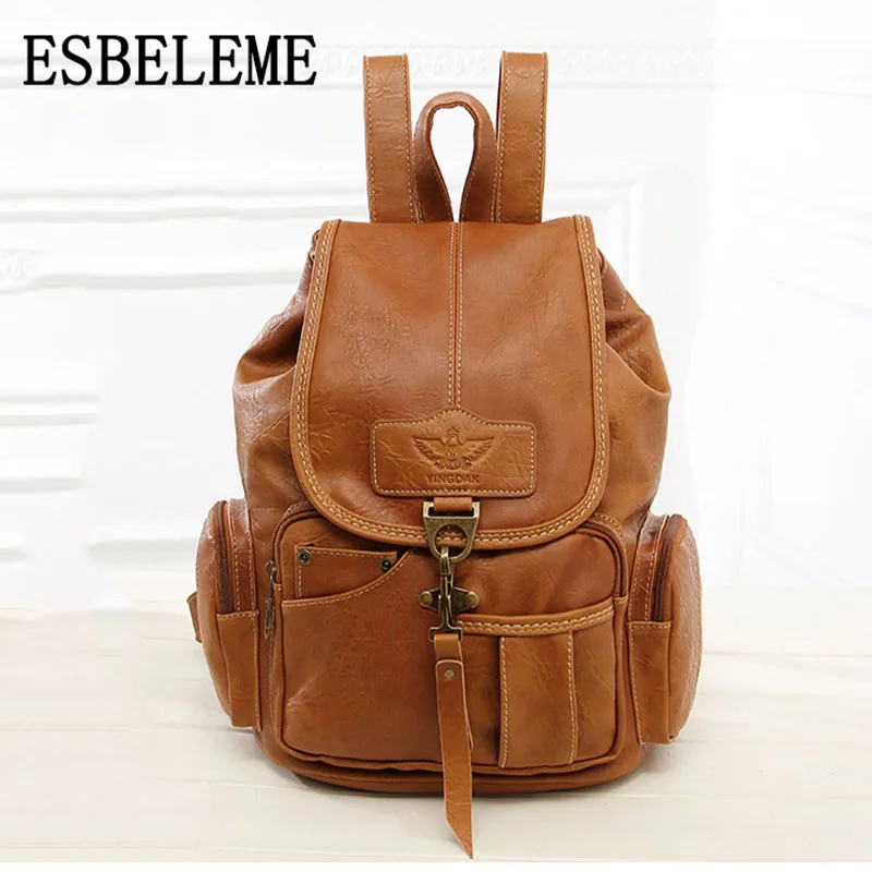 2019 высокое качество Женский винтажный рюкзак из искусственной кожи Женская