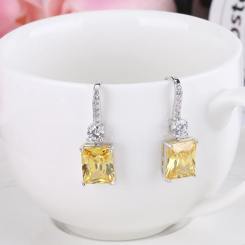Серьги подвески женские в виде растений с фианитами|dangle earrings|earrings forcubic zirconia earrings |