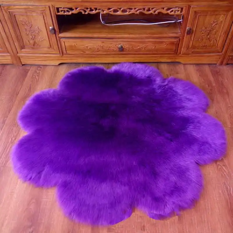Fluffy Round Rug Carpets for Living Room Decor Faux Fur Carpet Kids Long Plush Rugs Bedroom Shaggy Area Modern Mat | Дом и сад