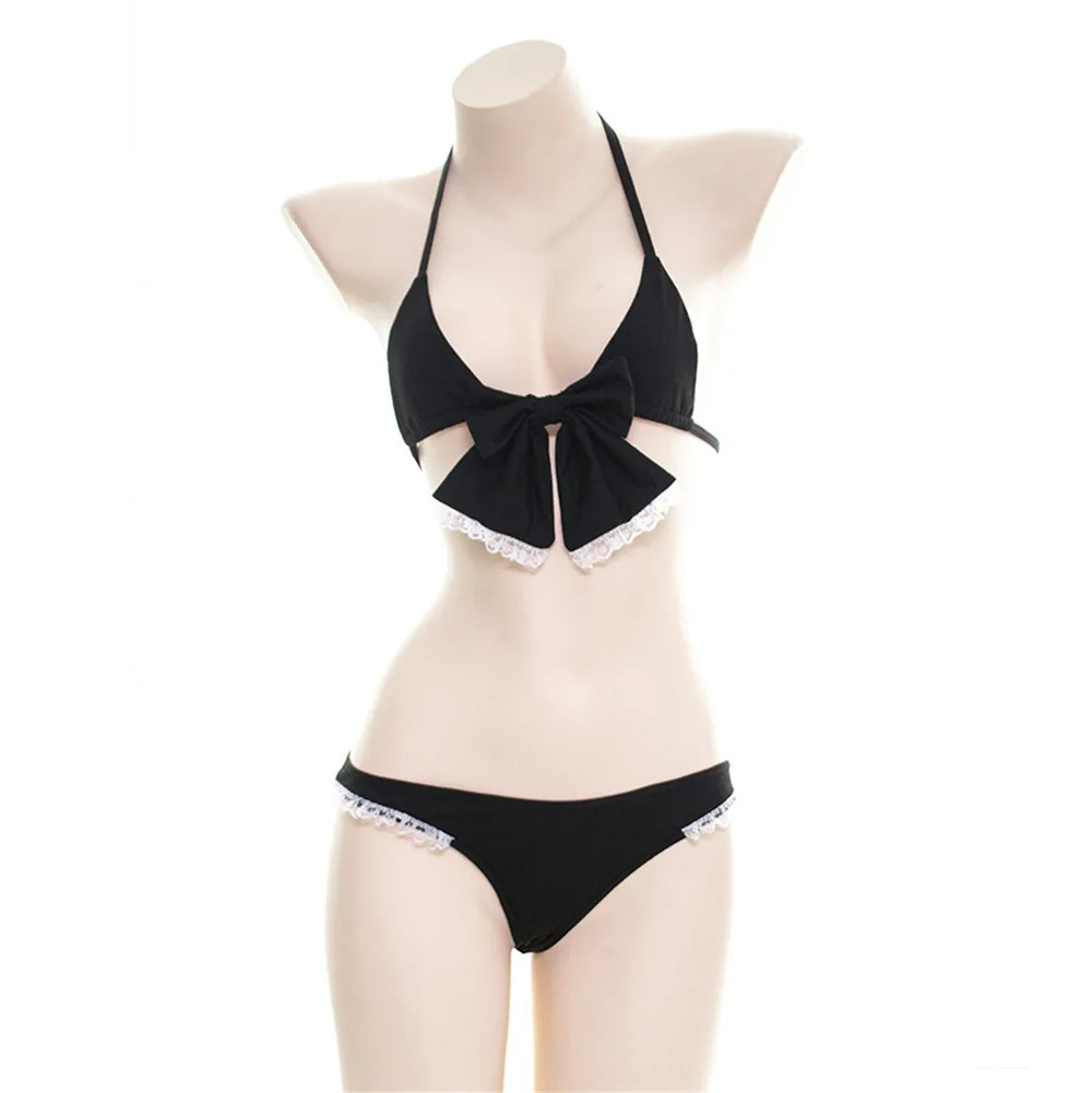 micro bikini 2020 Sexy Hanging neck Lace Detachable bow edge girl Beach swimwear women swimsuit biquini bikinis monokini | Женская