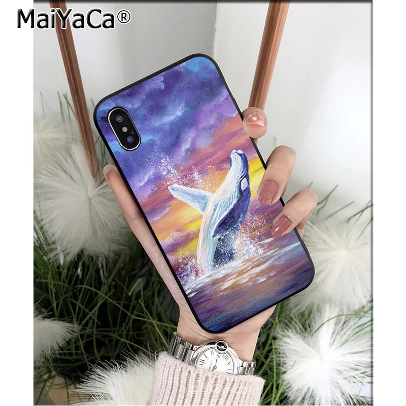 Силиконовый мягкий черный чехол MaiYaCa для iPhone X XS MAX 6 6S 7 7plus 8 8Plus 5 5S XR|Чехлы-накладки|
