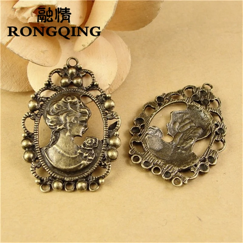 

RONGQING 45*32 мм 20 шт./лот, подвески для красоты, Подвески ручной работы, модные украшения, DIY