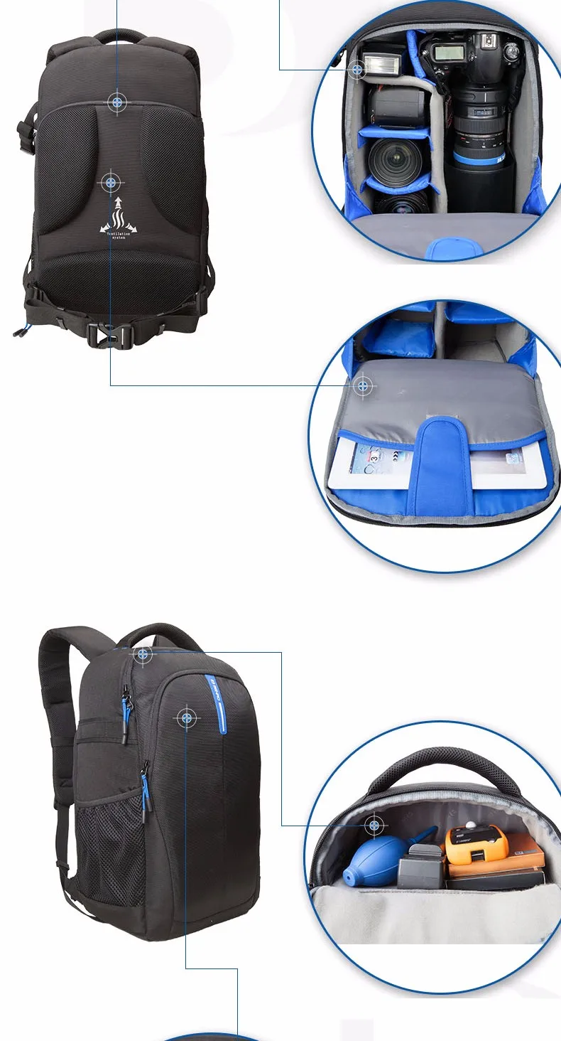 Benro Hiker 200 300 сумка для камеры высокое качество рюкзак профессиональный Противоугонный наружный мужской женский рюкзак для камеры Canon/Nikon