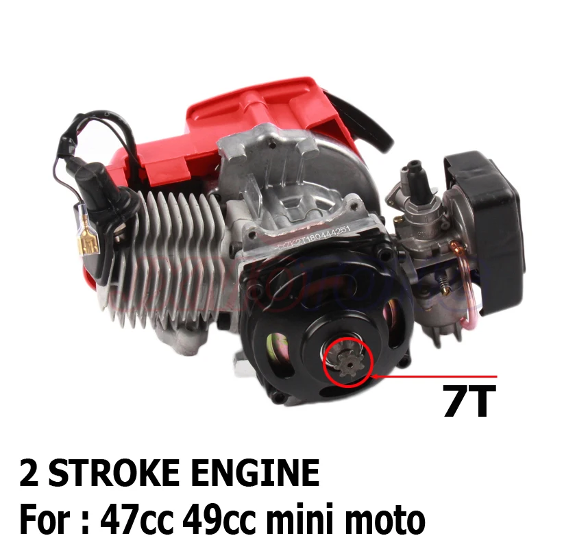 Новый Превосходное качество 43cc 47cc 49cc 2 тактный двигатель для мотора мини QUAD ROCKET