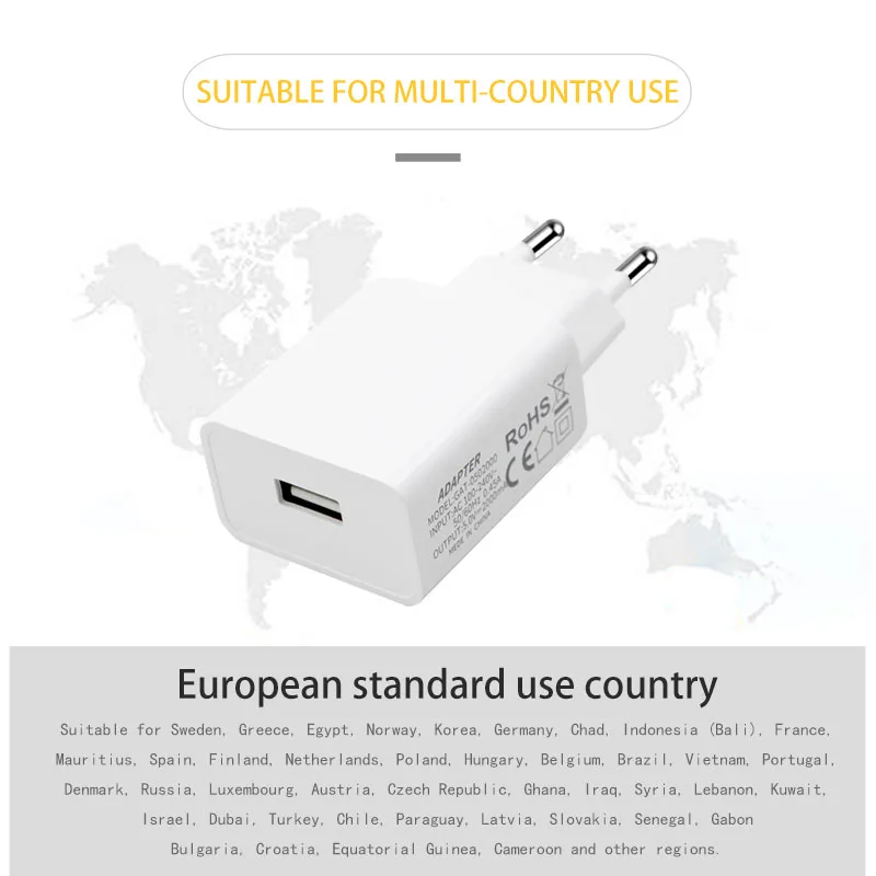5V2A USB EU мобильный телефон зарядное устройство для путешествий в европе италия