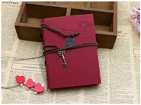 14x10cm red Новейшая винтажная Волшебная цепочка для ключей ретро кожаная записная книжка Дневник Блокнот лист кожаная обложка пустая записная книжка журнал дневник - Цвет: 14x10cm red