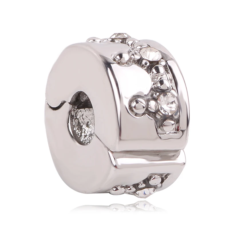 K250 Dodocharms Wuropean Серебряный сверкающий элегантный спейсер цветок листья циркониевый зажим безопасности DIY бисера Fit Pandora браслет с подвеской - Цвет: K250