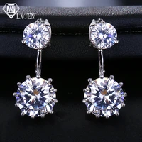 lxoen new design zircon crystal 2 ways to wear ear cuff stud earrings for women round piercing earrings fashion jewelry brincos