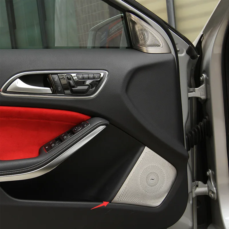 

For Mercedes Benz GLA X156 CLA C117 AMG Car Styling Interior Trim Audio Door Speaker Deco Cover Car Stereo Protection Sticker