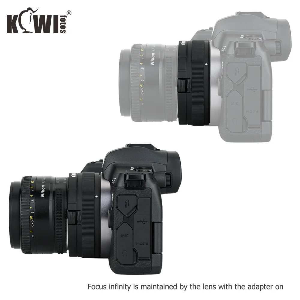KIWIFOTOS LMA-NK_CRF Крепление объектива адаптер для Nikon F крепление для объективов Canon RF крепление корпуса из алюминиевого сплава+ латунь