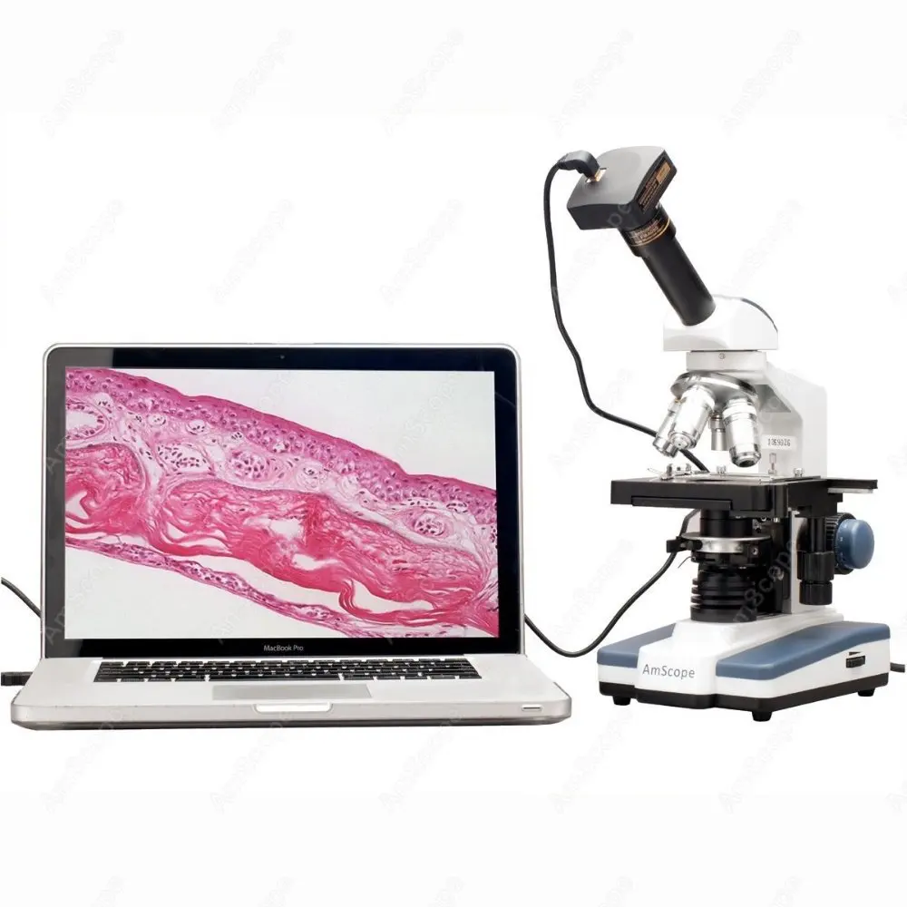 Цифровой композитный микроскоп принадлежности AmScope 40X 2000X лабораторный