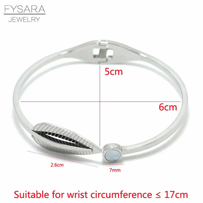 Женский Браслет-манжета FYSARA из натуральной ракушки с листьями нержавеющей стали