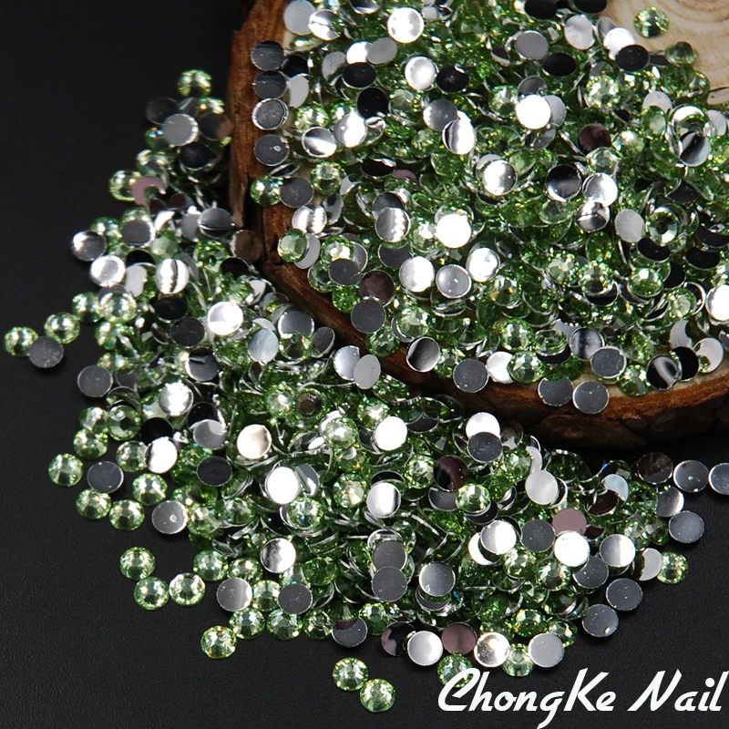 5 размеров перидот/светло зеленый цвет 3D дизайн ногтей бриллианты Блестящие