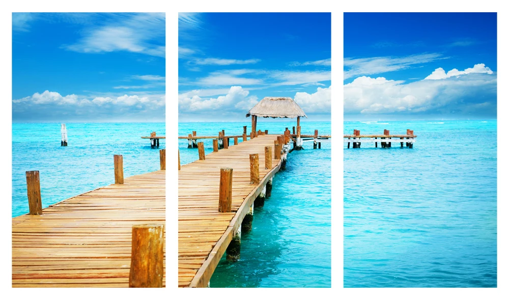 3 шт. Картина на холсте с изображением леса | Дом и сад