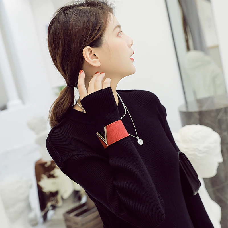 Браслет широкие из искусственной кожи сбоку v-образный браслет атмосферное