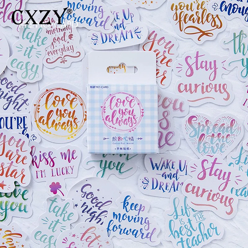 CXZY 45 шт. симпатичный красочный стикер настроения для скрапбукинга сделай сам