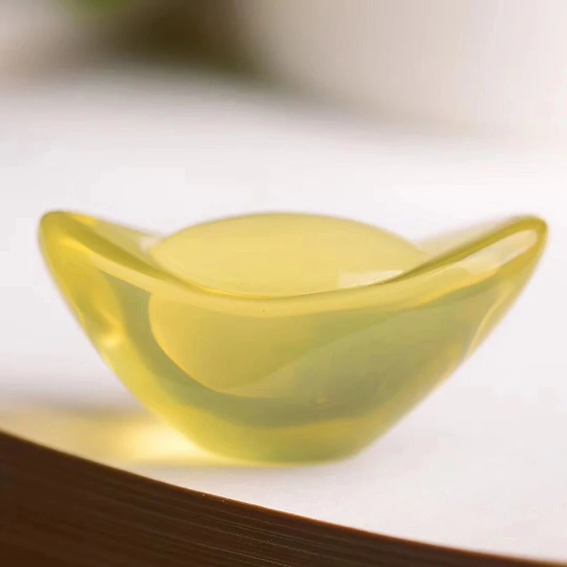 Оптовая продажа желтые подвески из натурального кристалла резные в виде слитка