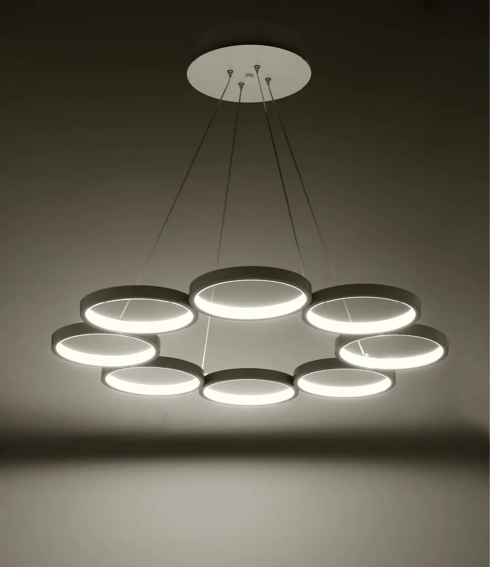 Круглая современная светодиодная Подвесная лампа круглый алюминиевый +