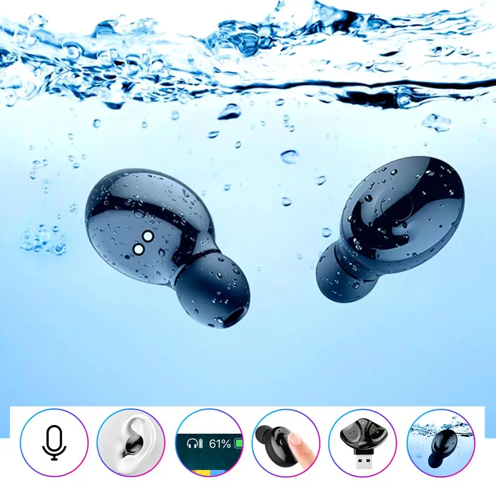 TWS Wireless Bluetooth Earphone Mini Earbuds 5.0 Headset Super Bass Stereo Headphone Sport IPX5 Earphones With Charger | Электроника