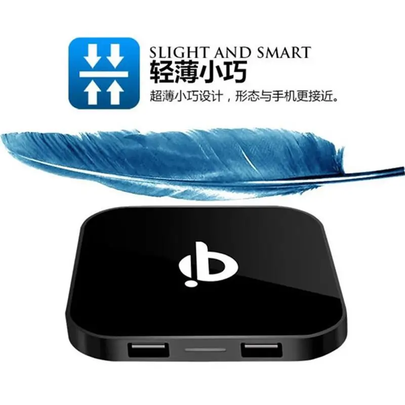 Черный классический 2USB Qi Беспроводное зарядное устройство передатчик зарядного