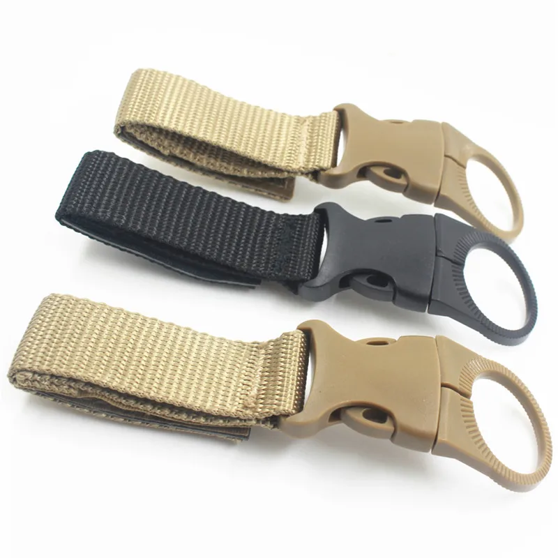 Military Nylon Key Buckle Hanging Water Bottle quickdraw carabiner clip for hiking Outdoor Travel Kits 3 Colors | Спорт и