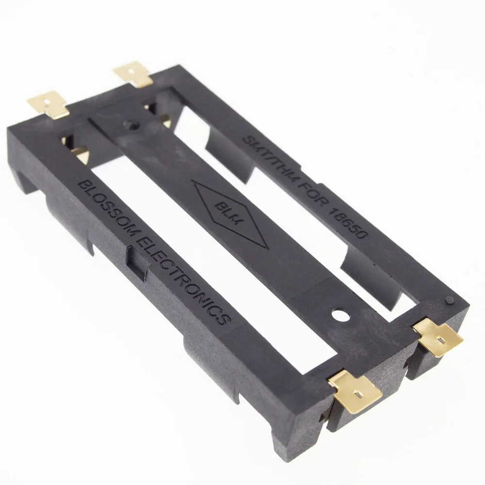 10pcs SMD gold plated pins 2 Pack 18650 battery holder size: 77.1X39.80X14.90mm |
