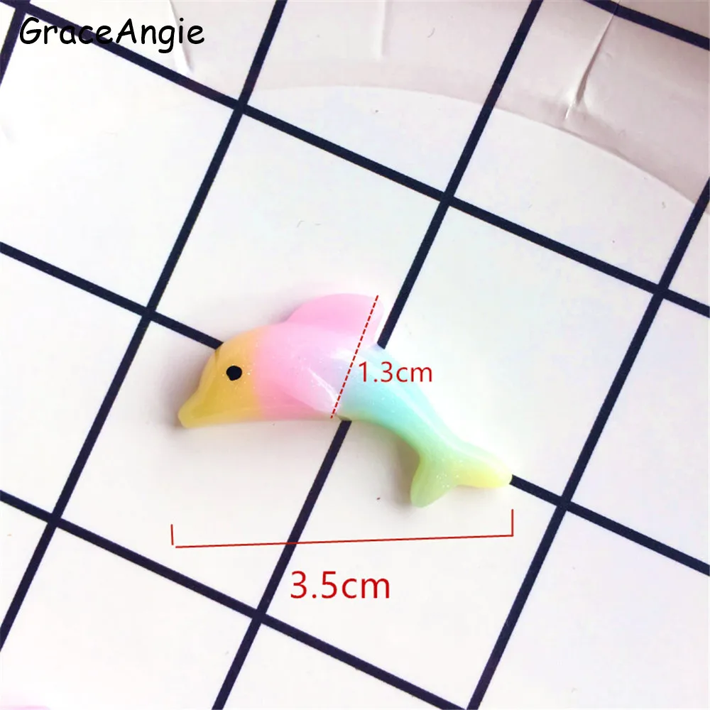 10 шт. ремесла из смолы дельфин с плоской задней стороной животные кабошон