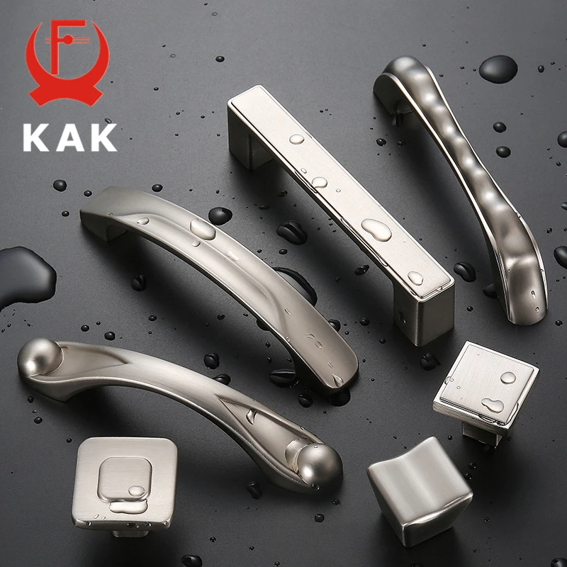 KAK простые современные Серебристые дверные ручки из цинкового сплава элегантные