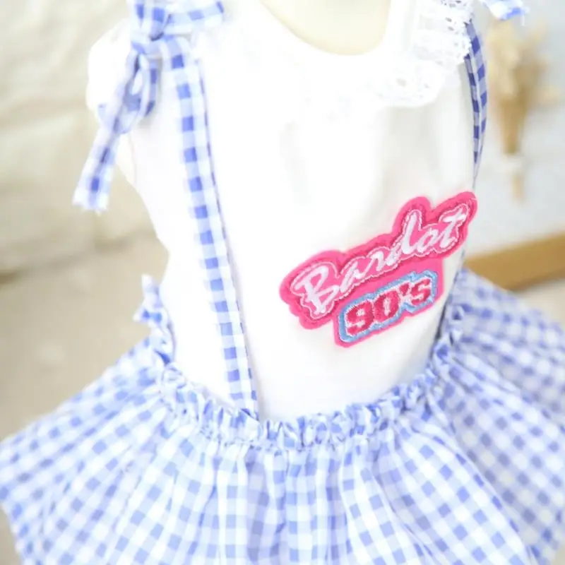 Милые клетчатые платья для собак одежда девочек кошек товары домашних животных