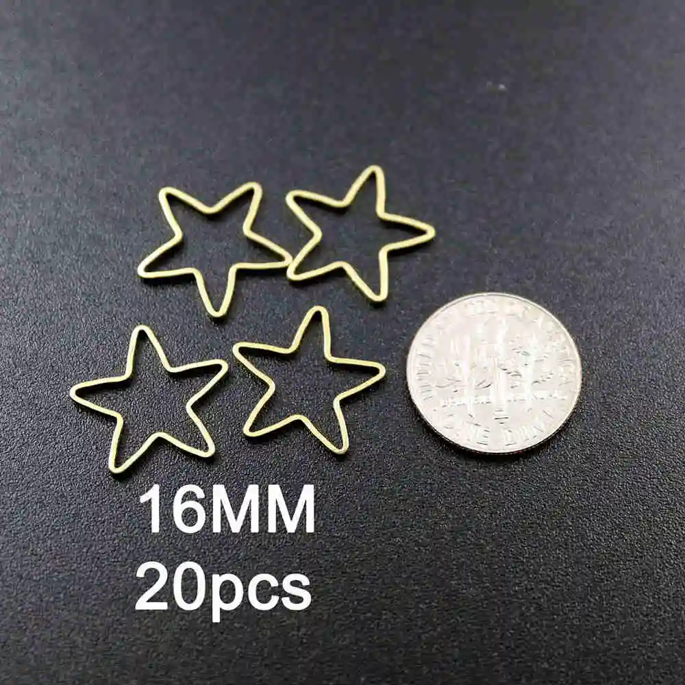 16mm 20pcs 8-40 мм простое сырье латунный провод звезда петля замкнутое кольцо DIY Аксессуары к кулонам 1800329 - Окраска металла: 16mm 20pcs