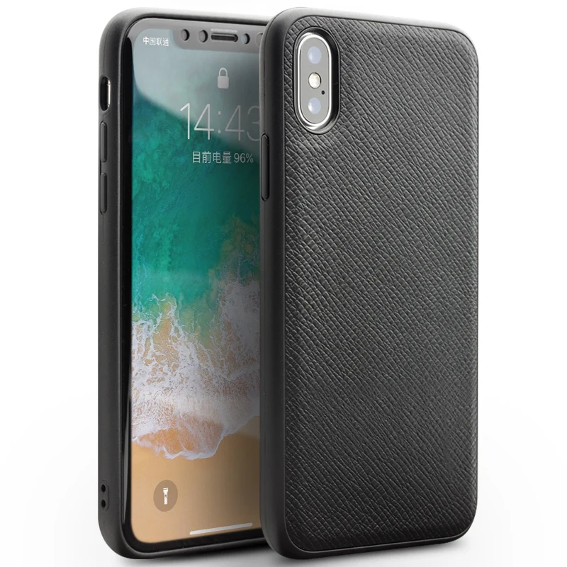 QIALINO чехол из натуральной кожи с откидной крышкой для IPhone X слот карт умный