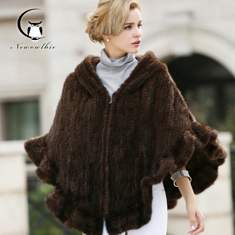 

2022 Mink Coats Winter Women Real Fur Coat Fashion Women's Long Mink Fur Cape Coat Hooded Cloak Mantle Outwear Femme Coat Kacket