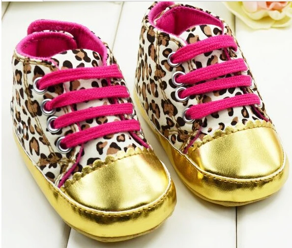 2014 New Fashion Baby Lovely Shoes Korean Version Toddler Leopard Print Gold Color Pattern Girl 918 | Детская одежда и обувь
