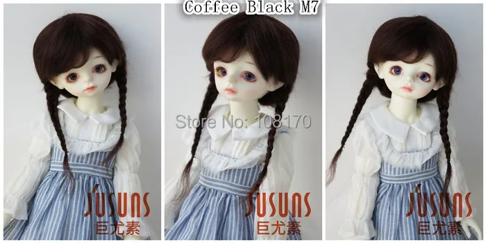JD018 модный bjd парик мохера Размер 3-4 дюймов 4-5 дюймов и 9-10 дюймов Красивая Ана два оплетки парик для куклы Высокое качество кукольные волосы